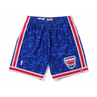BAPE x Mitchell & Ness New Jersey Nets Shorts Blue
