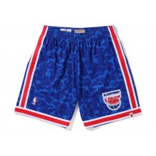 BAPE x Mitchell & Ness New Jersey Nets Shorts Blue