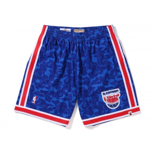 BAPE x Mitchell & Ness New Jersey Nets Shorts Blue