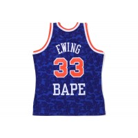 BAPE x Mitchell & Ness New York Knicks Ewing Jersey Blue