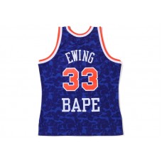BAPE x Mitchell & Ness New York Knicks Ewing Jersey Blue