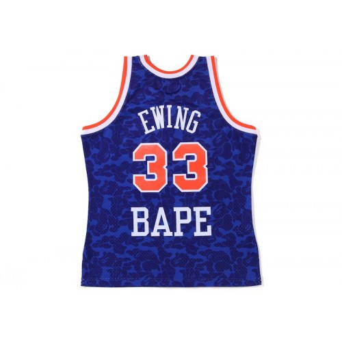 BAPE x Mitchell & Ness New York Knicks Ewing Jersey Blue BAPE x Mitchell & Ness New York Knicks Ewing Jersey Blue