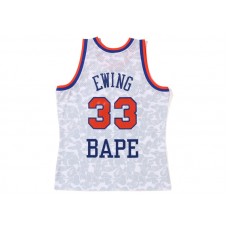 BAPE x Mitchell & Ness New York Knicks Ewing Jersey White