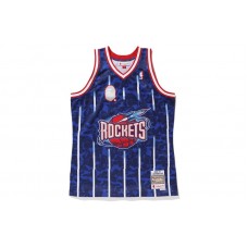 BAPE x Mitchell & Ness Rockets ABC Basketball Swingman Jersey Navy