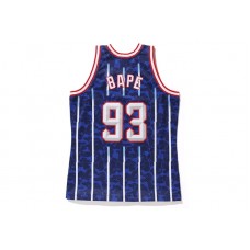 BAPE x Mitchell & Ness Rockets ABC Basketball Swingman Jersey Navy