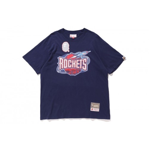 BAPE x Mitchell & Ness Rockets Tee Navy BAPE x Mitchell & Ness Rockets Tee Navy