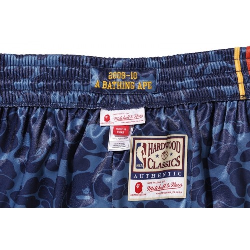 BAPE x Mitchell & Ness Warriors ABC Basketball Authentic Shorts Navy BAPE x Mitchell & Ness Warriors ABC Basketball Authentic Shorts Navy