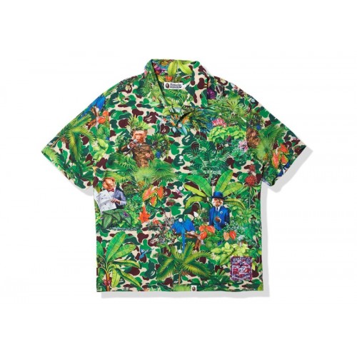 BAPE x Monkey 47 Open Collar S/S Shirt Green