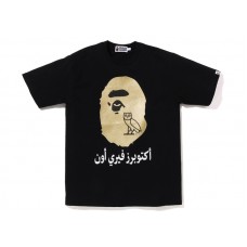 BAPE x OVO Ape Head Tee Black Gold