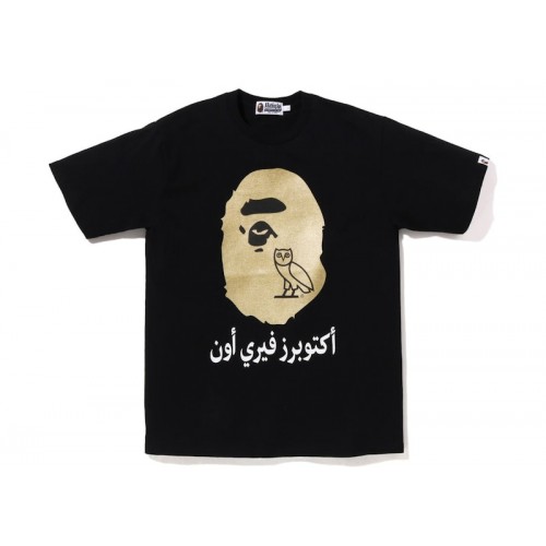 BAPE x OVO Ape Head Tee Black Gold