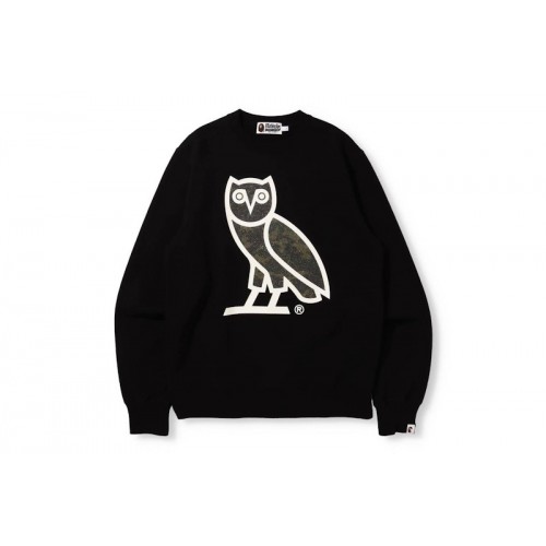 BAPE x OVO Glass Beads Woodland Camo Crewneck Black