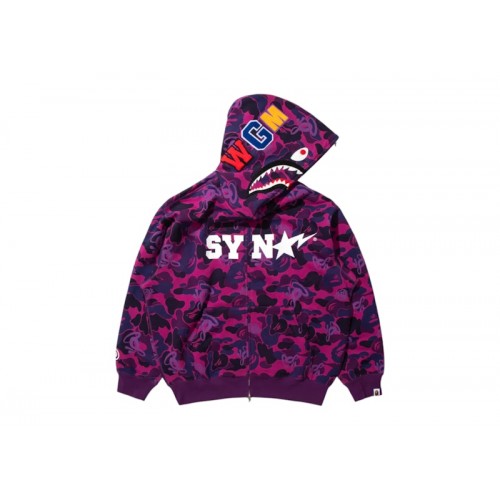 BAPE x Spotify x Central Cee Camo Shark Full Zip Hoodie Purple BAPE x Spotify x Central Cee Camo Shark Full Zip Hoodie Purple