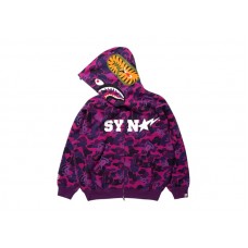 BAPE x Spotify x Central Cee Camo Shark Full Zip Hoodie Purple