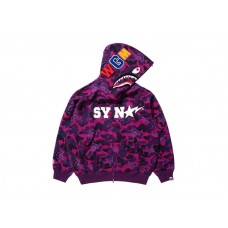 BAPE x Spotify x Central Cee Camo Shark Full Zip Hoodie Purple