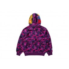 BAPE x Spotify x Central Cee Camo Shark Full Zip Hoodie Purple