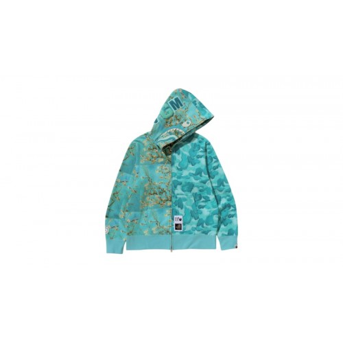 BAPE x Van Gogh Museum Shark Full Zip Hoodie Sax