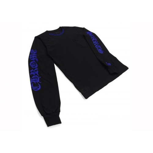 Chrome Hearts 1988 Neck Logo Long Sleeve T-shirt Black/Blue