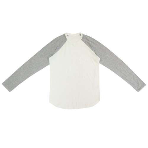 Оригинальный шмот Chrome Hearts Cemetery Cross Straight Longsleeve T-Shirt Cream/Grey - 70см