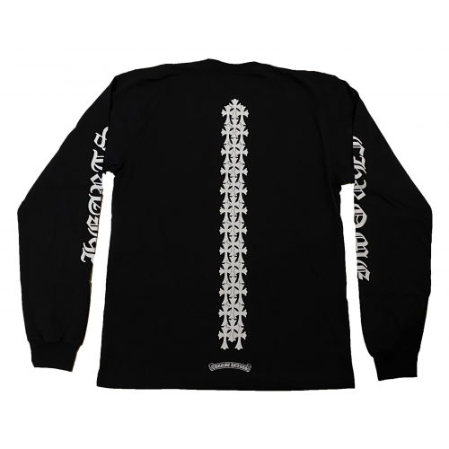 Оригинальный шмот Chrome Hearts Cemetery Cross Tire Tracks L/S T-shirt Black