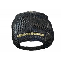 Chrome Hearts CH Hollywood Corduroy Trucker Hat Black/Gold