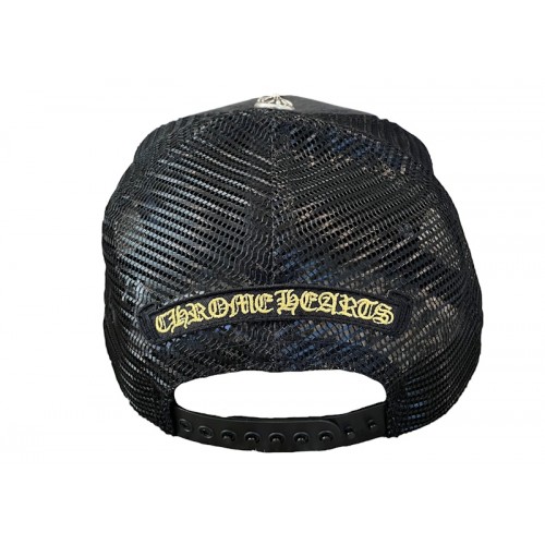 Chrome Hearts CH Hollywood Corduroy Trucker Hat Black/Gold
