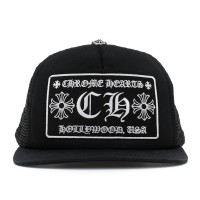 Chrome Hearts CH Hollywood Trucker Hat Black/Black