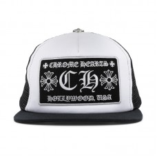 Chrome Hearts CH Hollywood Trucker Hat Black/White