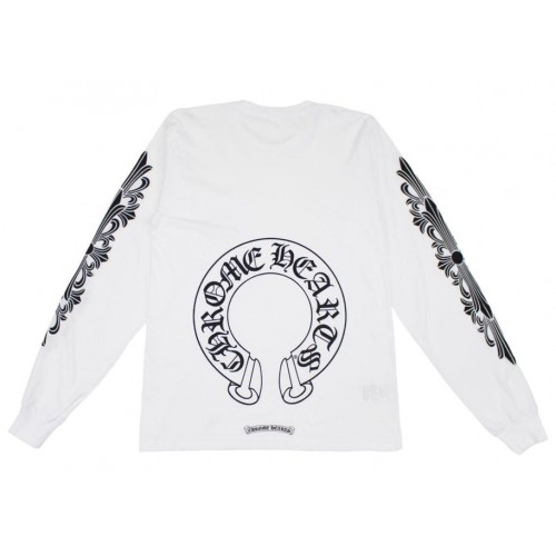 Оригинальный шмот Chrome Hearts Floral Horseshoe L/S T-shirt White
