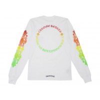 Chrome Hearts Floral Sleeve Gradient L/S T-shirt White