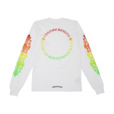 Chrome Hearts Floral Sleeve Gradient L/S T-shirt White