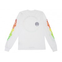 Chrome Hearts Floral Sleeve Gradient L/S T-shirt White