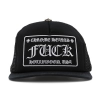 Chrome Hearts FUCK Hollywood Trucker Hat Black/Black