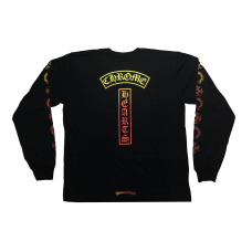Chrome Hearts Gradient Logo L/S T-Shirt Black/Yellow/Orange