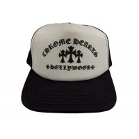Chrome Hearts Hollywood Cross King Taco Trucker Cap Black/White