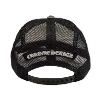 Chrome Hearts Hollywood Cross King Taco Trucker Cap Black/White