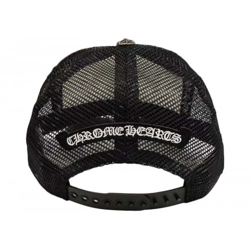 Chrome Hearts Hollywood Cross King Taco Trucker Cap Black/White