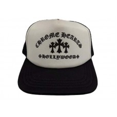 Chrome Hearts Hollywood Cross King Taco Trucker Cap Black/White