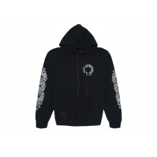 Chrome Hearts Horse Shoe Floral Hoodie Black