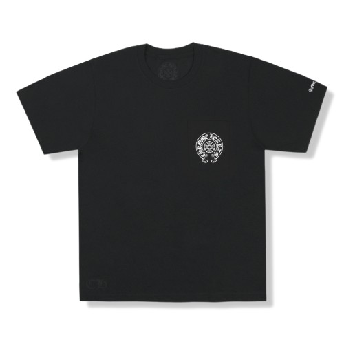 Оригинальный шмот Chrome Hearts Horse Shoe Logo Pocket T-Shirt Black