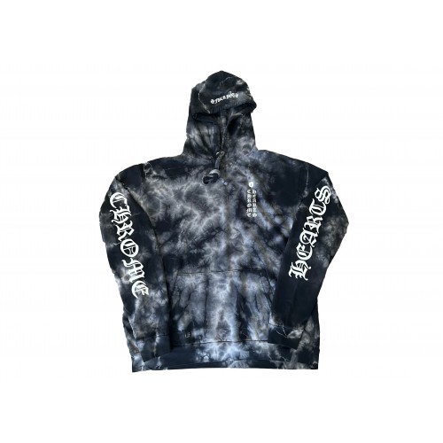 Оригинальный шмот Chrome Hearts Horseshoe Hoodie Black Tie Dye