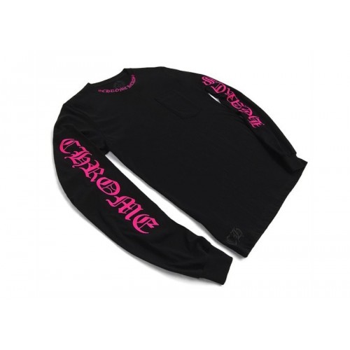 Chrome Hearts Long Sleeve Pocket Crew Hot Pink/Black