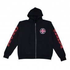 Chrome Hearts Made In Hollywood Plus Cross Zip Up Hoodie Black/Red