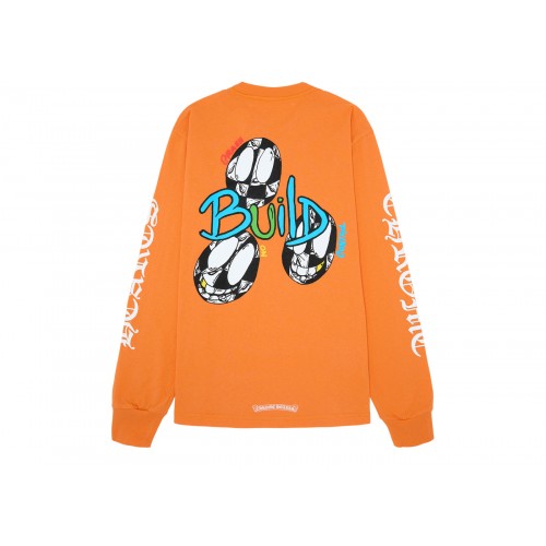 Оригинальный шмот Chrome Hearts Matty Boy Link & Build L/S T-shirt Orange - 70см