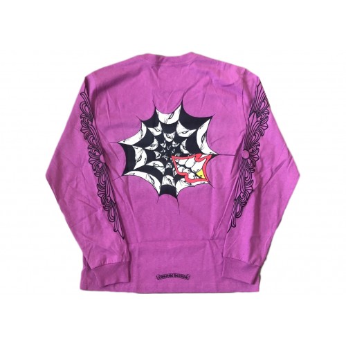 Оригинальный шмот Chrome Hearts Matty Boy Spider Web L/S T-shirt Purple