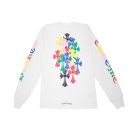 Chrome Hearts Multi Color Cross Cemetery L/S T-shirt White