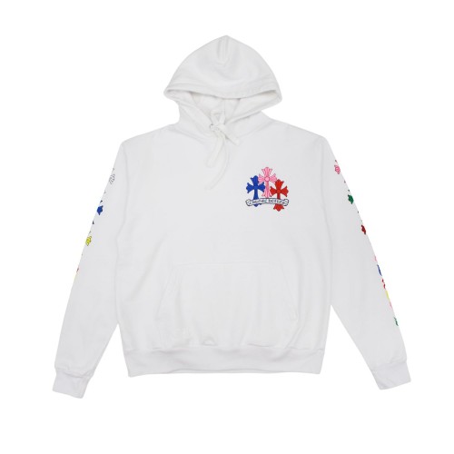 Оригинальный шмот Chrome Hearts Multi Color Cross Hoodie White