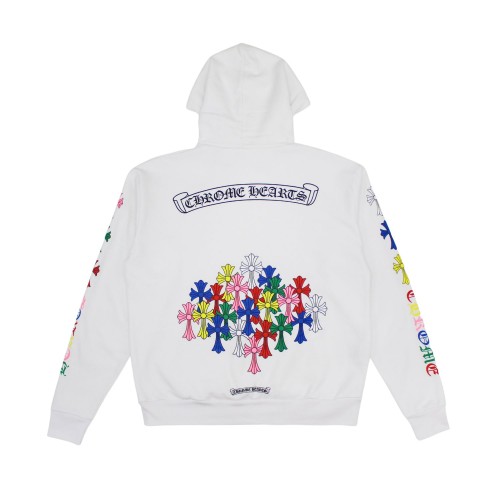 Оригинальный шмот Chrome Hearts Multi Color Cross Hoodie White