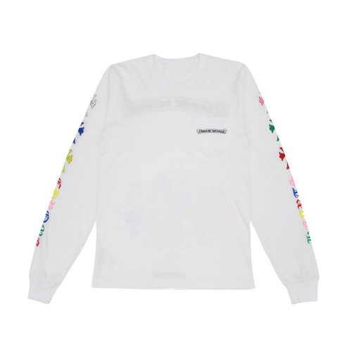 Оригинальный шмот Chrome Hearts Multi Color Cross L/S T-shirt White