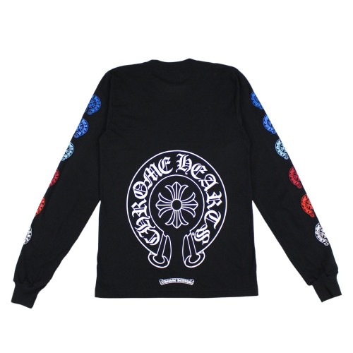 Оригинальный шмот Chrome Hearts Multi Color Horse Shoe L/S T-shirt Black