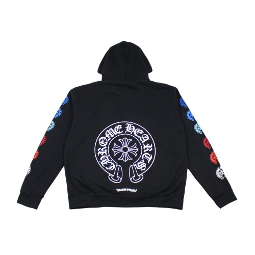 Оригинальный шмот Chrome Hearts Multi color Horseshoe Logo Zip Up Hoodie Black
